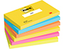BLOC DE NOTAS ADHESIVAS QUITA Y PON POST-IT 76X127 MM NEON PACK DE 6 BLOCS SURTIDO
