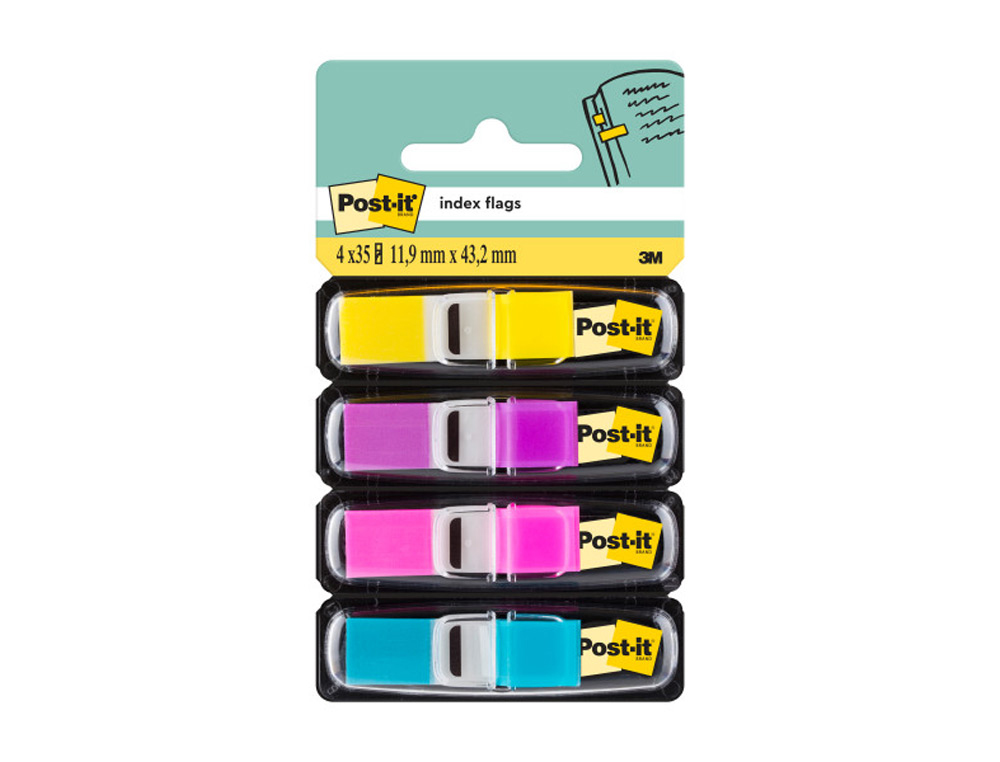 BANDERITAS SEPARADORAS 683-4AB DISPENSADOR 4 COLORES BRILLANTES