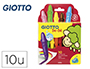 LAPICES CERA GIOTTO SUPER BEBE CAJA DE 10 COLORES SURTIDOS + SACAPUNTAS