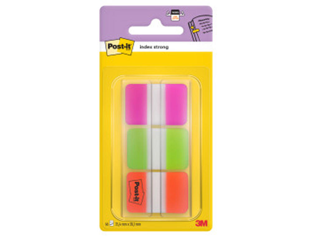 BANDERITAS SEPARADORAS RIGIDAS DISPENSADOR 3 COLORES POST-IT INDEX 686-PGO MEDIANOS22 BANDERITAS POR COLOR