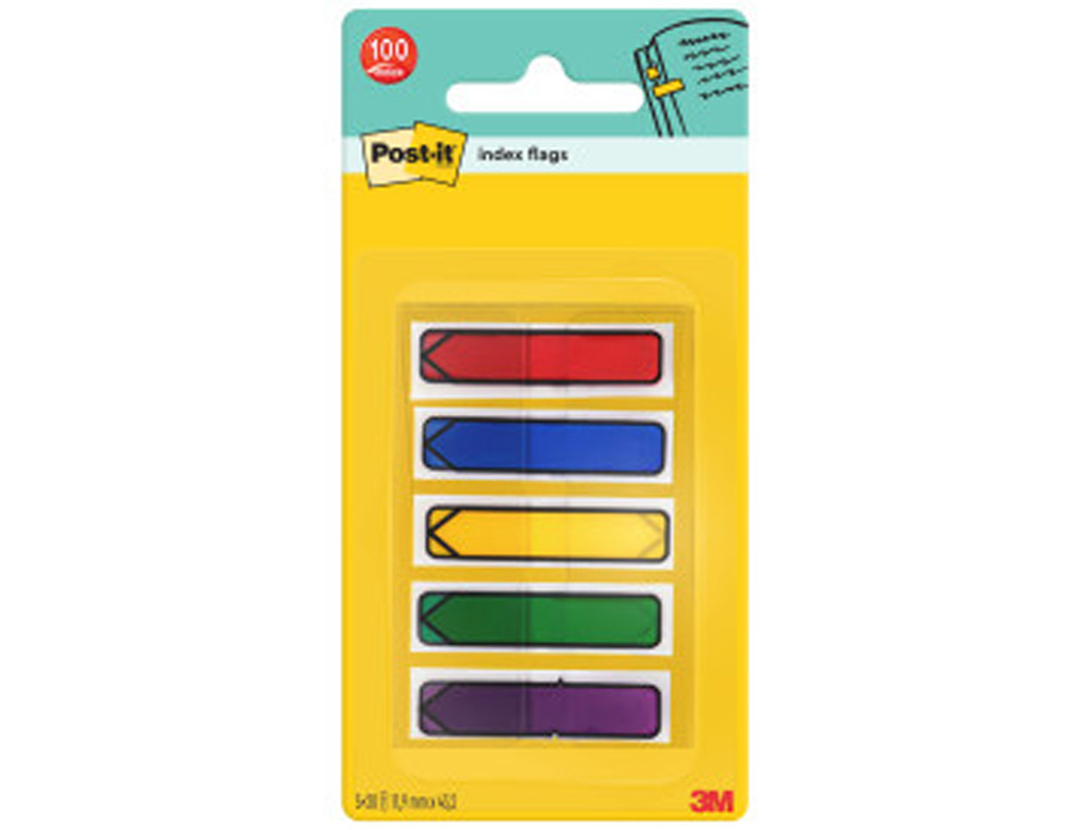 BANDERITAS SEPARADORAS FLECHAS DISPENSADOR COLORES BRILLANTESPOST-IT INDEX 684ARR1 100 BANDERITAS