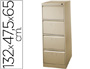 FICHERO CAJONES DE SUELO METAL 4 CAJONES 132 CM ALTO 65 CM PROF 47,5 ANCHO BEIGE N.34 GUIAS TELESCOPICAS ANTIVUELCO