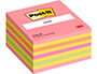 BLOC DE NOTAS ADHESIVAS QUITA Y PON POST-IT 76X76 MM CUBO COLOR ROSA NEON 450 HOJAS
