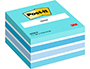 BLOC DE NOTAS ADHESIVAS QUITA Y PON POST-IT 76X76 MM CUBO COLOR AZUL PASTEL 450 HOJAS