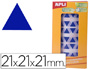 GOMETS AUTOADHESIVOS TRIANGULARES 21X21X21 MM AZUL ROLLO DE 2832 UNIDADES