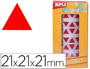 GOMETS AUTOADHESIVOS TRIANGULARES 21X21X21 MM ROJO ROLLO DE 2832 UNIDADES