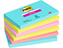 BLOC DE NOTAS ADHESIVAS QUITA Y PON POST-IT SUPER STICKY 76X127 MM CON 90 HOJAS PACK DE 6 UNIDADES COLORES MIAMI