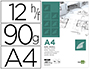 PAPEL DIBUJO LIDERPAPEL A4 210X297MM 90G/M2 VEGETAL SOBRE DE 12 HOJAS