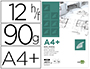 PAPEL DIBUJO LIDERPAPEL A4+ 320X240MM 90G/M2 VEGETAL SOBRE DE 12 HOJAS