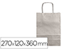 BOLSA KRAFT Q-CONNECT PLATA ASA RETORCIDA 270X120X360 MM