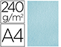 PAPEL COLOR LIDERPAPEL PERGAMINO A4 240GR AZUL PACK DE 25 HOJAS