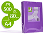 PAPEL COLOR Q-CONNECT DIN A4 80GR LILA INTENSO PAQUETE DE 500 HOJAS