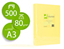 PAPEL COLOR Q-CONNECT DIN A3 80GR AMARILLO PAQUETE DE 500 HOJAS