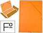 CARPETA LIDERPAPEL GOMAS PLASTICO FOLIO SOLAPAS COLOR NARANJA