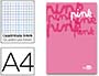 BLOC ENCOLADO LIDERPAPEL CUADRO 5 MM ROSA A4 NATURAL 100 HOJAS 100 G/M2