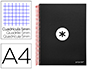 CUADERNO ESPIRAL A4 MICRO ANTARTIK TAPA FORRADA 120H 90 GR CUADRO 5MM 5 BANDAS 4 TALADROS COLOR NEGRO