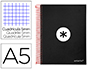 CUADERNO ESPIRAL A5 MICRO ANTARTIK TAPA FORRADA120H 90 GR CUADRO 5MM 5 BANDAS6 TALADROS COLOR NEGRO