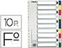 SEPARADOR ESSELTE PLASTICO JUEGO DE 10 SEPARADORES FOLIO CON 5 COLORES MULTITALADRO