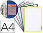 FUNDA PARA COLGAR DJOIS DIN A4 ANILLA METALICA IDEAL PARA PIZARRAS DE CORCHO PACK DE 5 UNIDADES COLORES SURTIDOS