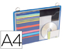 FUNDA PARA COLGAR DJOIS DIN A4 ANILLA METALICA FORMATO HORIZONTAL PACK DE 5 UNIDADES COLOR AZUL