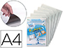 FUNDA DE PRESENTACION DJOIS ADHESIVA PERMANENTE RIGIDA Y ANTI REFLEJO DIN A4 PACK 5 UNIDADES