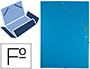 CARPETA LIDERPAPEL GOMAS TRES SOLAPAS CARTON FORRADO PVC FOLIO COLOR AZUL