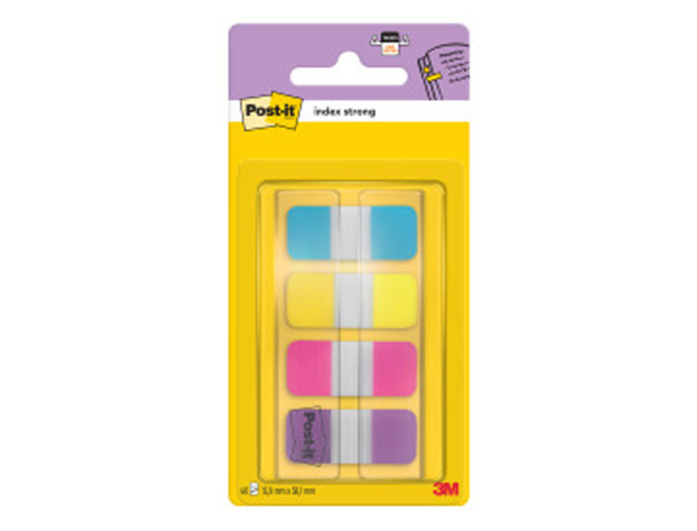 BANDERITAS SEPARADORAS RIGIDAS DISPENSADOR 4 COLORES AMARILLO AZUL ROSA Y VIOLETA POST-IT INDEX 676-AYPV-EU