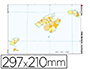 MAPA MUDO COLOR DIN A4 ISLAS BALEARES POLITICO