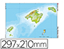 MAPA MUDO COLOR DIN A4 ISLAS BALEARES FISICO