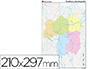 MAPA MUDO COLOR DIN A4 CASTILLA-LA MANCHA POLITICO