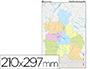 MAPA MUDO COLOR DIN A4 CASTILLA-LEON POLITICO
