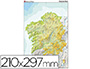 MAPA MUDO COLOR DIN A4 GALICIA FISICO