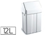 PAPELERA CONTENEDOR TTS PLASTICO CON TAPADERA MAX 12 LITROS BLANCA 400X230X200 MM
