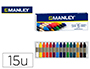 LAPICES CERA MANLEY CAJA DE 15 COLORES SURTIDOS