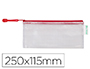 BOLSA MULTIUSOS DJOIS PVC 250X115 MM APERTURA SUPERIOR CON CREMALLERA PORTABOLIGRAFO Y CORREA COLOR ROJO