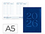 AGENDA ENCUADERNADA LIDERPAPEL CRETA 150X210 MM 2026 SEMANA VISTA AZUL PAPEL 70 GR FSC