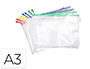 BOLSA MULTIUSOS DJOIS ZIPPER CON CREMALLERA DIN A3 PACK DE 8 UNIDADES COLORES SURTIDOS