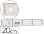REGLA LIDERPAPEL PLASTICO CRISTAL 20 CM