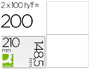 ETIQUETA ADHESIVA Q-CONNECT KF10662 TAMAO 210X148,5 MM FOTOCOPIADORA LASER INK-JET CAJA CON 100 HOJAS DIN A4