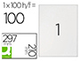 ETIQUETA ADHESIVA Q-CONNECT KF10664 TAMAO 210X297 MM FOTOCOPIADORA LASER INK-JET CAJA CON 100 HOJAS DIN A4
