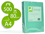 PAPEL COLOR Q-CONNECT DIN A4 80 GR VERDE PAQUETE DE 500 HOJAS