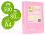 PAPEL COLOR Q-CONNECT DIN A4 80 GR ROSA PAQUETE DE 500 HOJAS